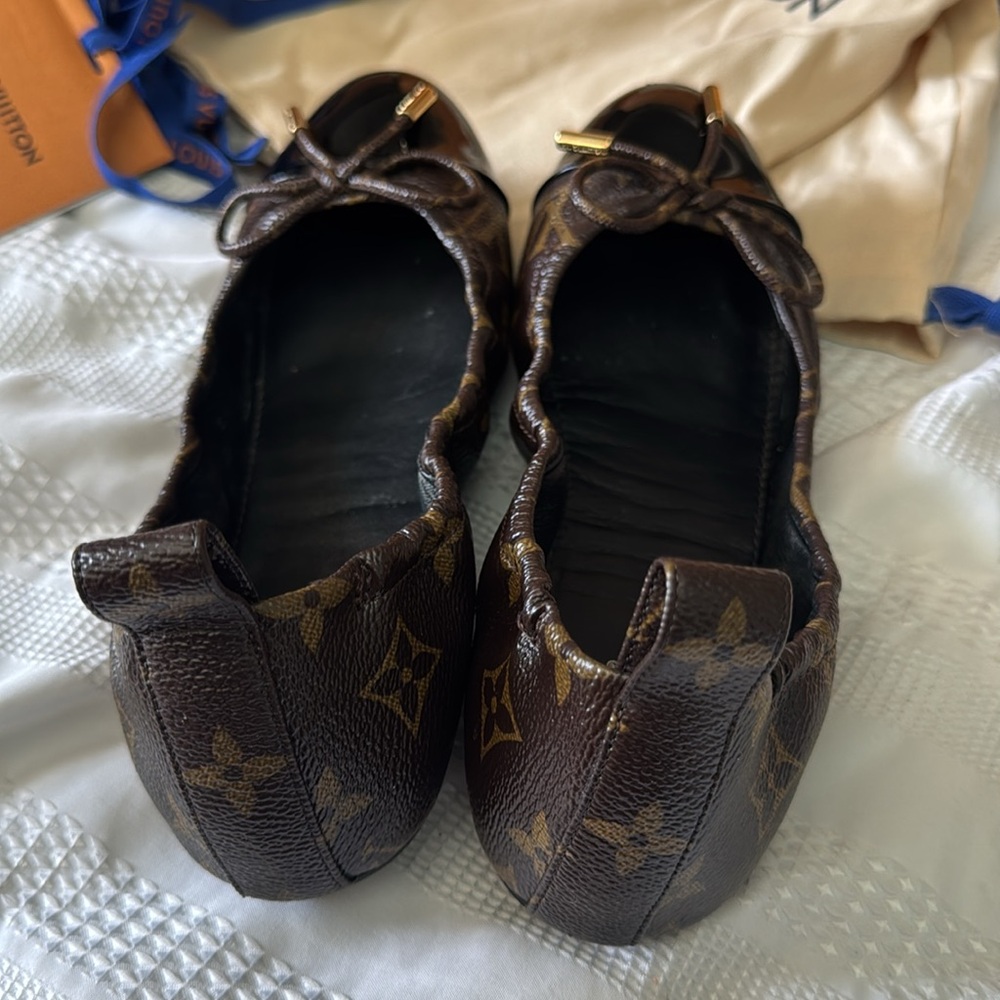 Authentic Louis Vuitton Brown black Monogram Ballet Flats size 36 - Picture 15 of 17